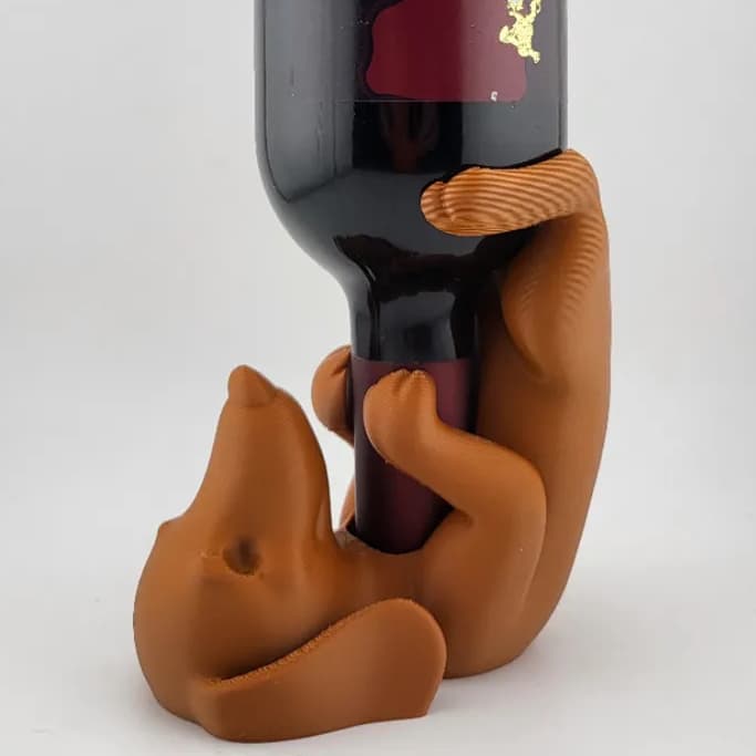 Suporte de Cachorro Dachshund para Garrafas - Escultura Decorativa Casa Mesa Adega 3D