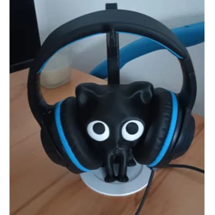 Suporte de Fone em Formato de Gato - Decoração Casa Suporte Mesa Escritório Home Office 3D