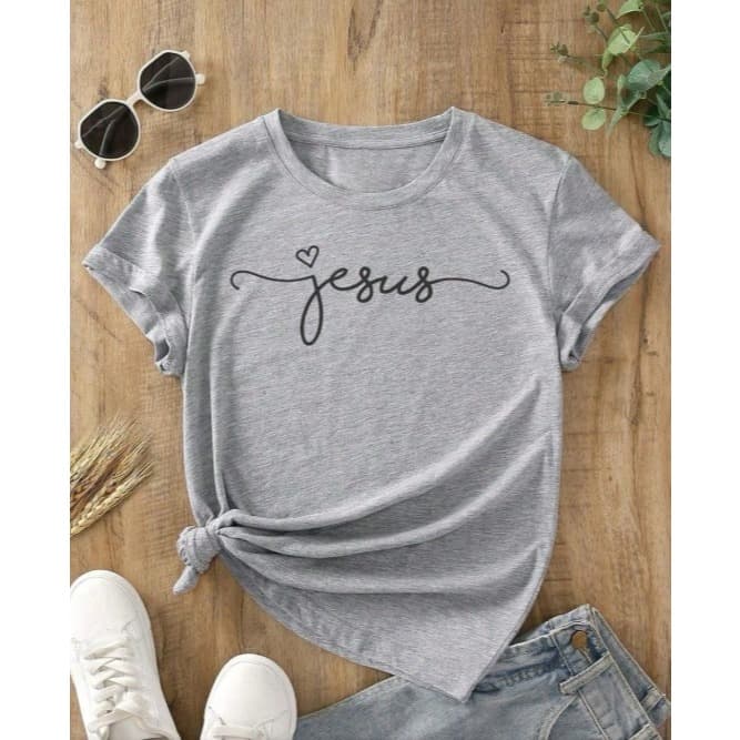 Camiseta Tshirt Feminina Frases Imagens Religião Jesus Fé Moda Plus Size Promoção