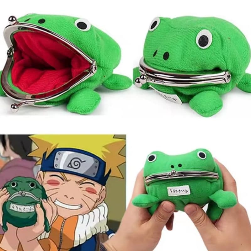 Carteira Porta Moedas Naruto Sapo Gama-Chan Pelúcia Anime Otaku Ninja Frog Wallet