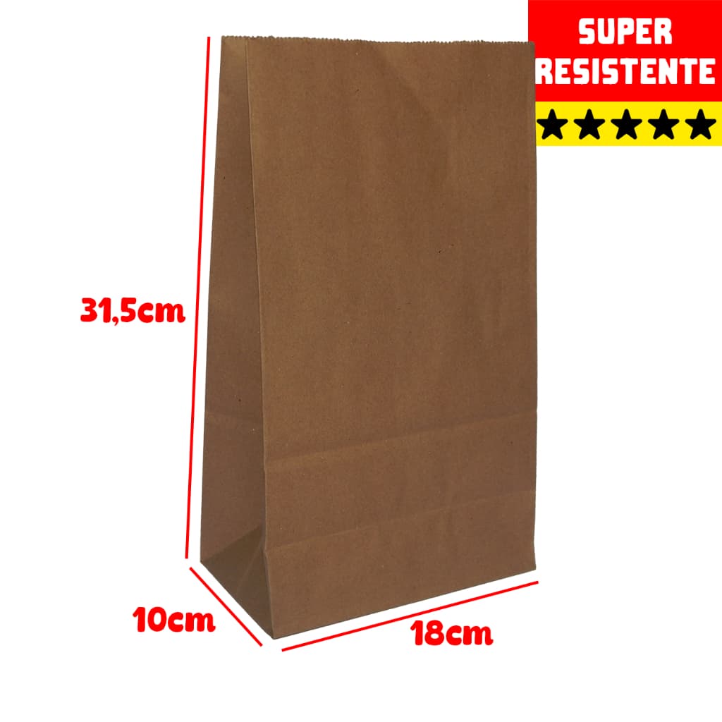 Saco Kraft Embalagem de Papel Craft Para Delivery com 100 und