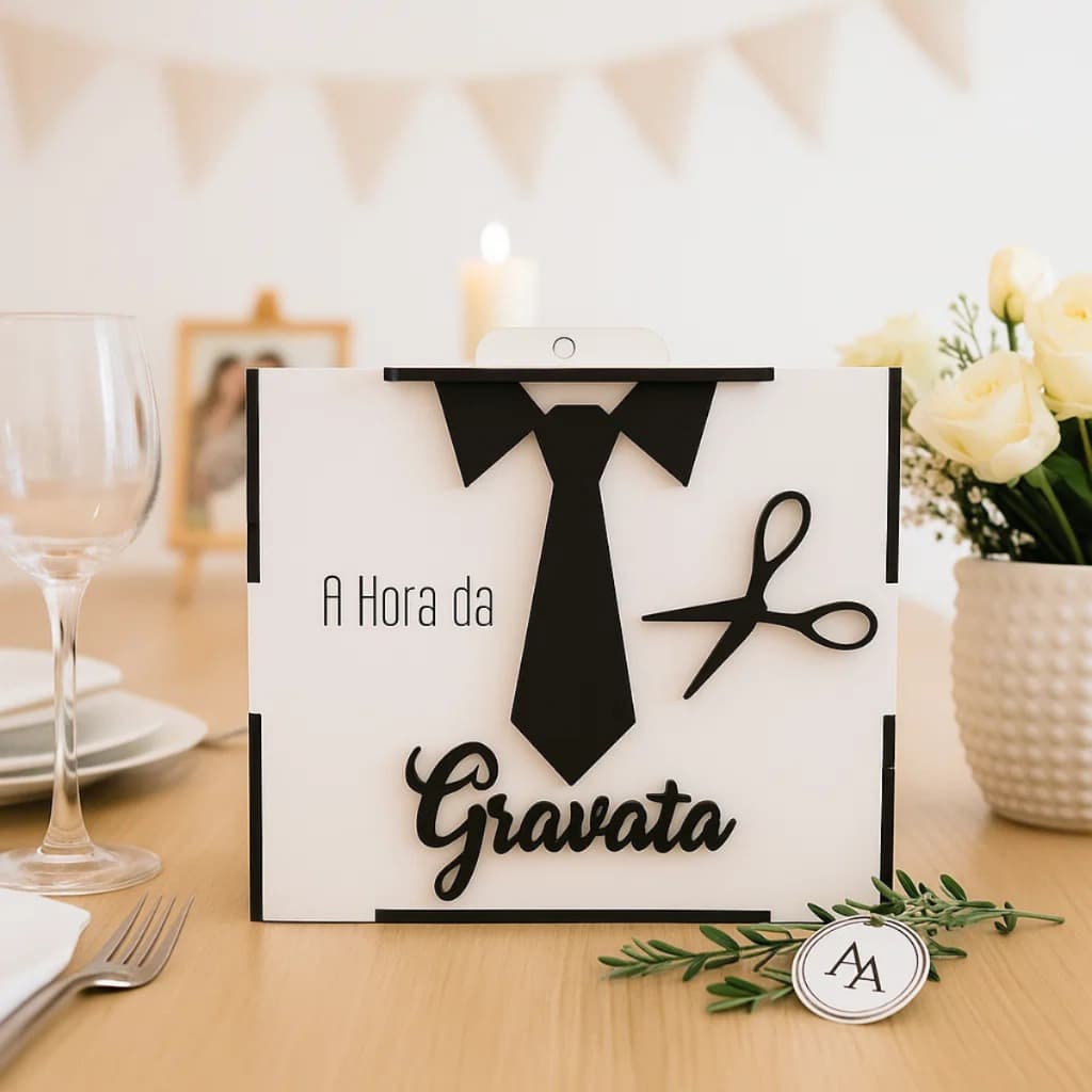 caixa casamento a hora da gravata mdf festa decoração dinheiro cofre noivo casório gincana Divertida