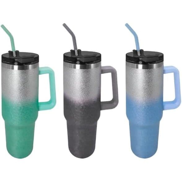 - Garrafa Térmica Glitter Degradê 1200 ml Aço Inox com Alça, Tampa e Canudo T&Z TZ-