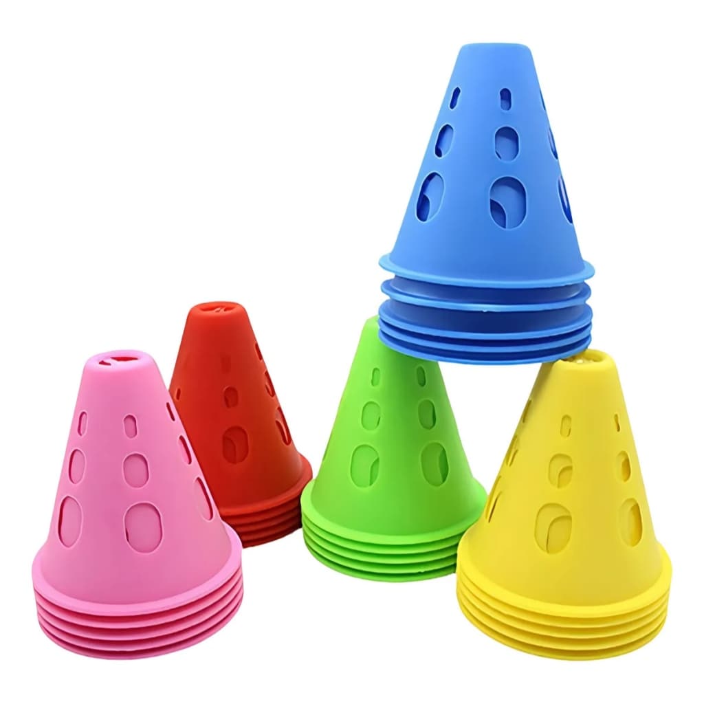 Cone de Treinamento Slalom – Kit com 10 Unidades | Para Patins, Skate e Funcional