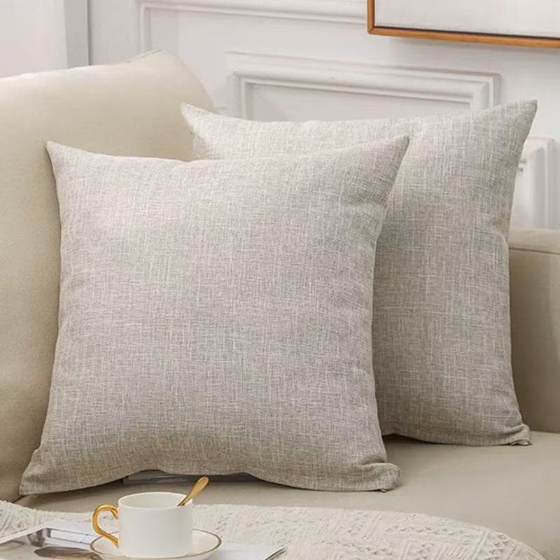 Capas decorativas para almofadas de sofá, pacote com 2 unidades, 45x45 cm, linho, cor neutra, estilo moderno.
