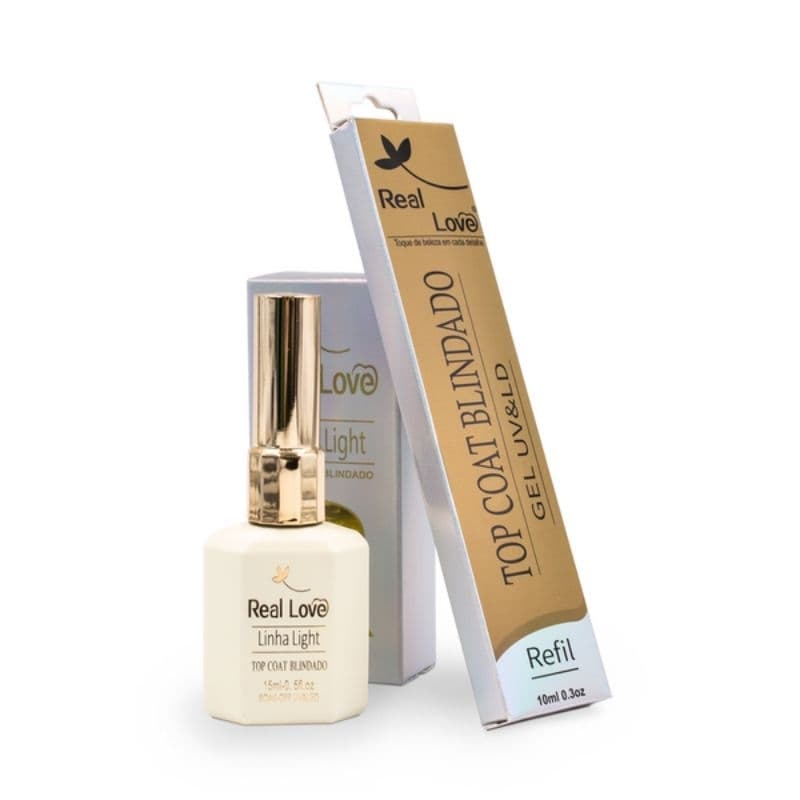 Kit Especial Top Coat Blindado 15ml + Refil Top Coat Blindado unha gel 10ml