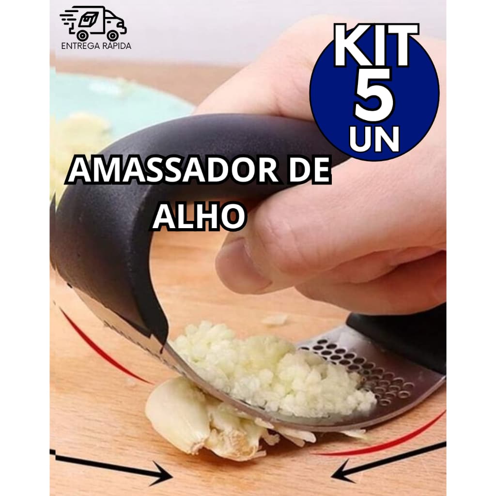 Kits Espremedor Amassador de Alho em Aço Inox