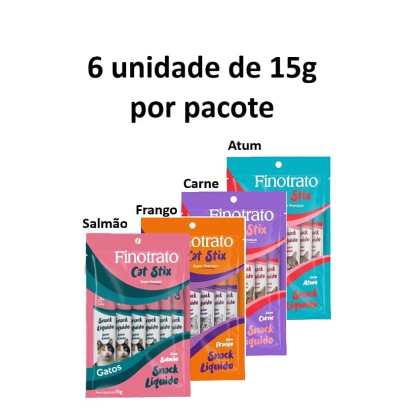 SNACK CREMOSO FINO TRATO 6X15GR SABORES CREMIHO PARA GATOS ATUM/CARNE/FRANGO/SALMAO