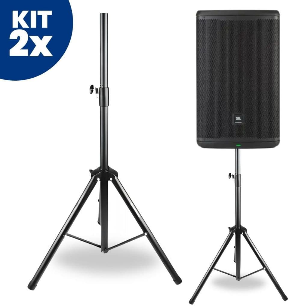 Kit 2 Suporte Pedestal Tripe Compativel Caixa De Som Amvox Jbl Staner Oneal Frahm Datrel Ativa Passiva Profissional