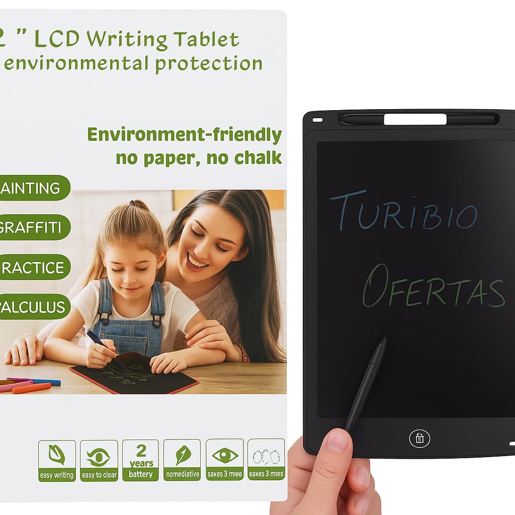 Lousa Mágica Tablet LCD 12” – Escreva, Desenhe e Apague com 1 Clique