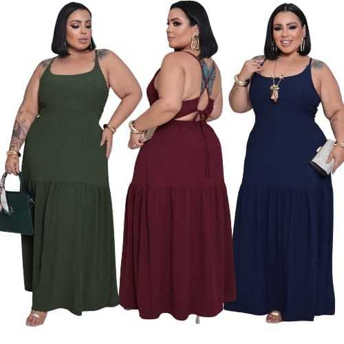Vestido Plus Size Longo Com Alza Tendencia Blogueira Vestido De Luxo