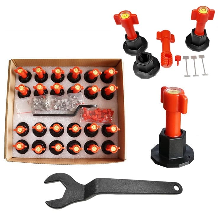 Kit 24 Nivelador de Rosca Reutilizável Espaçadores de azulejo com cabeça de nível de bolha