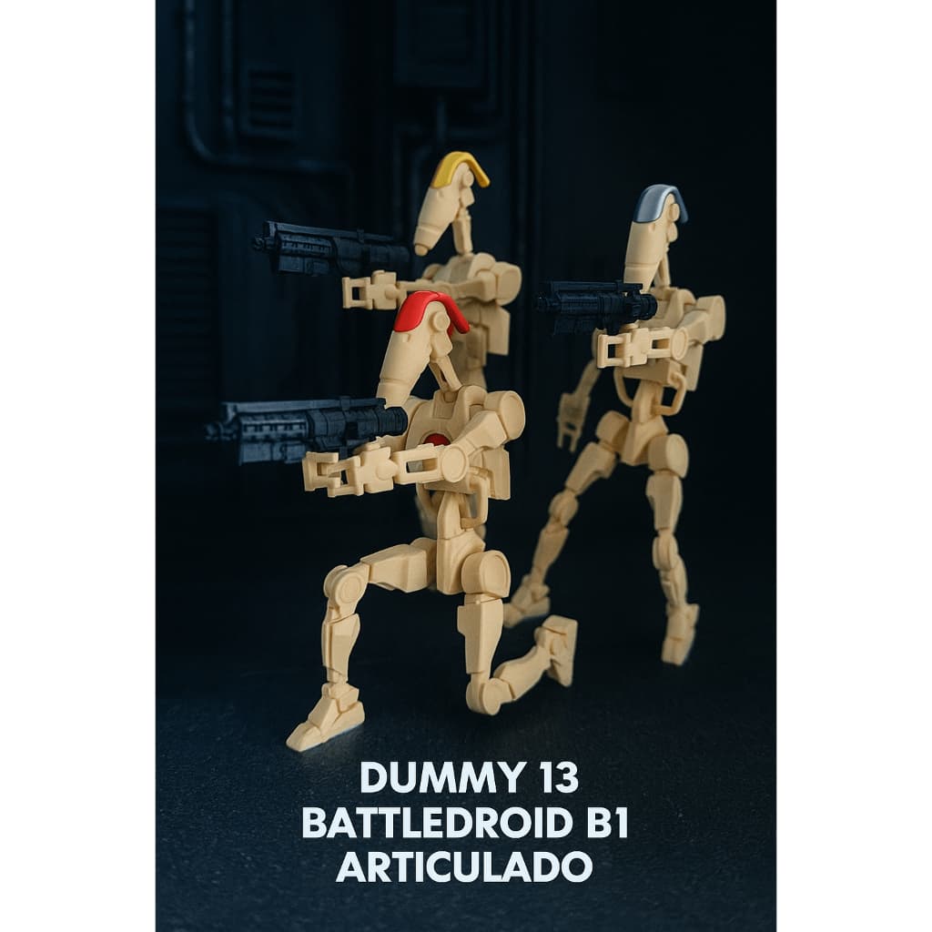 Droid de Batalha B1 Dummy 13 Articulado BattleDroid B1Brinquedo Varias Poses Decoração Varias Cores - Impressão 3D