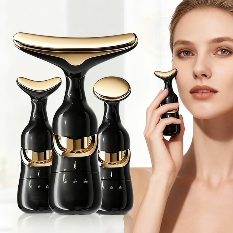 3 Em 1 Massageador Facial Vibratório Lifting Elétrica Recarregável Anti-idade Firmeza Pescoço N7