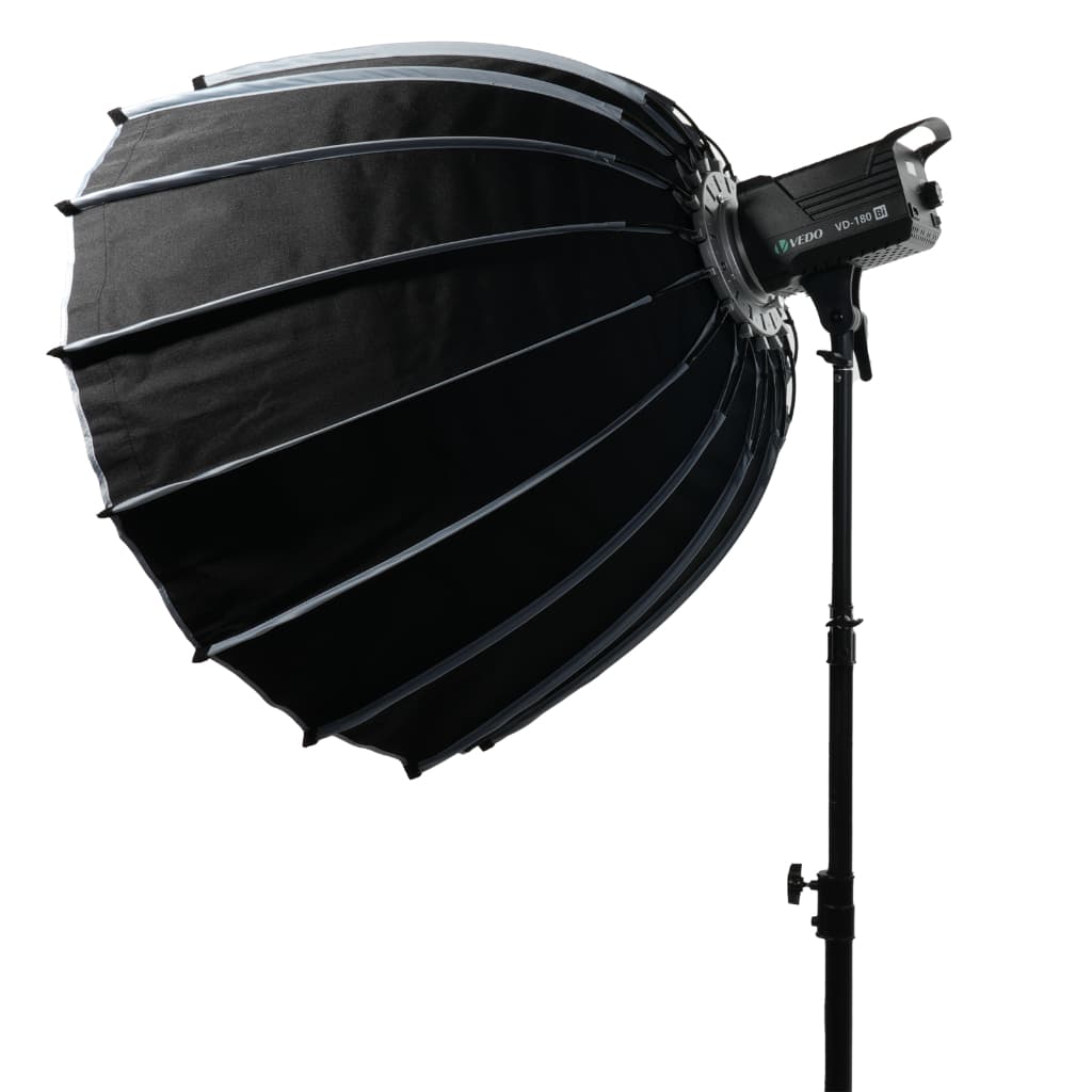Softbox Parabólico Polimento Profundo 90cm Liberação Rápida Com Difusores/Grade/Bolsa Compatível com Luzes COB