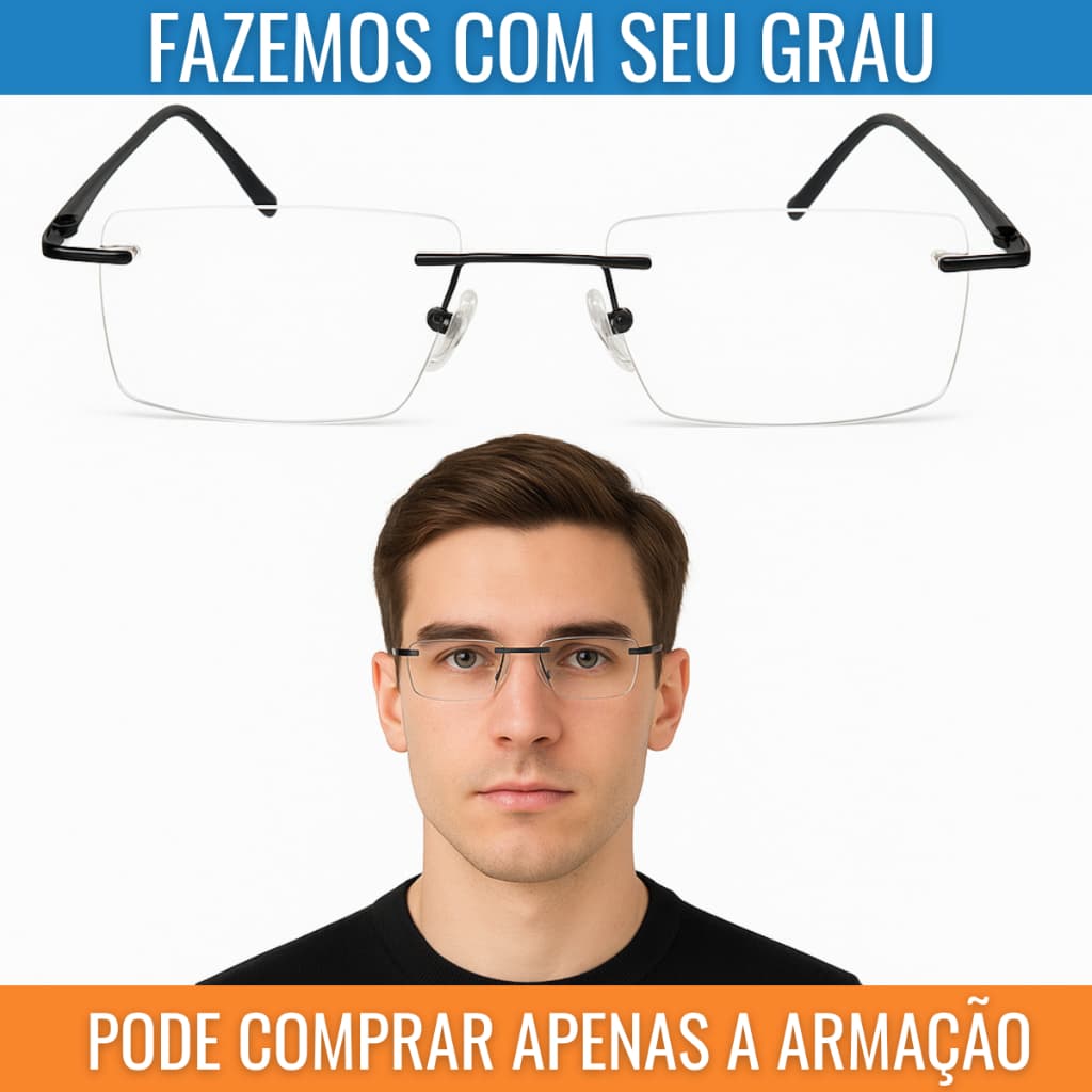 Armação Titanio Parafusada Balgrife Flutuante Para Óculos TItanium Resistente