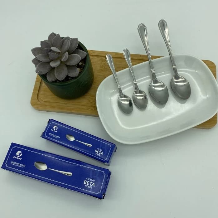 Kit 12 Colheres Cafe Sobremesa Cha Aco Inox Resistente Duravel Facil Limpeza