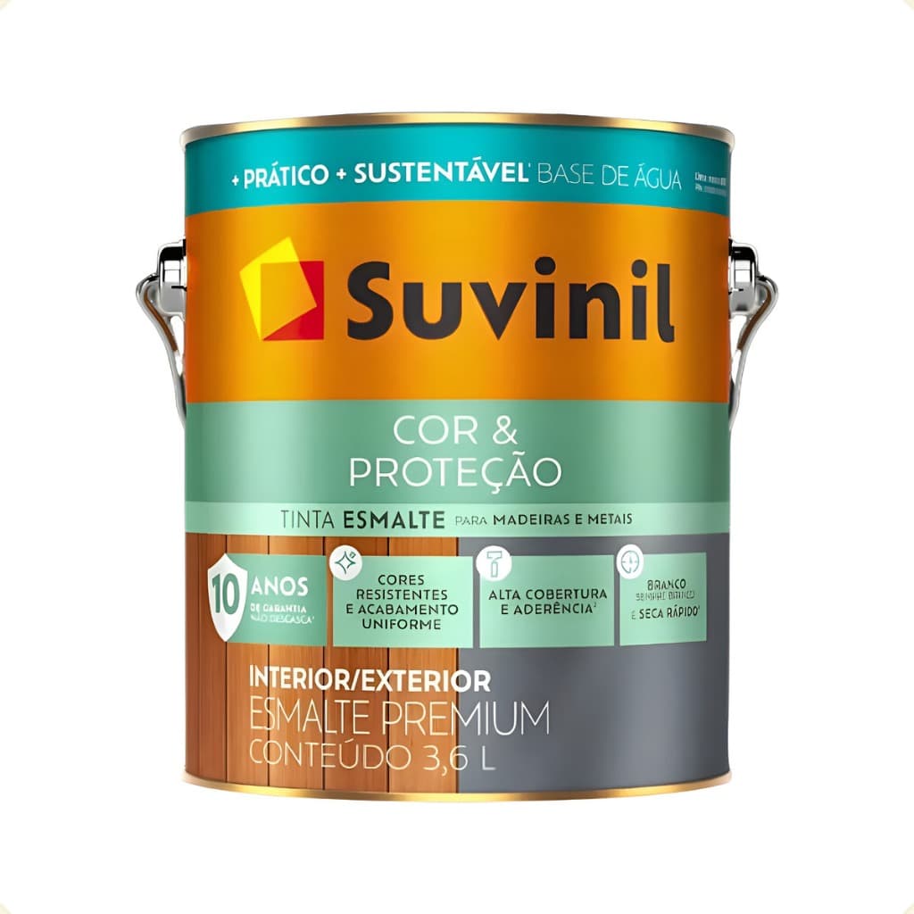 Tinta Esmalte Base De Água Cor E Proteção 3,6l Amarelo Ouro Suvinil