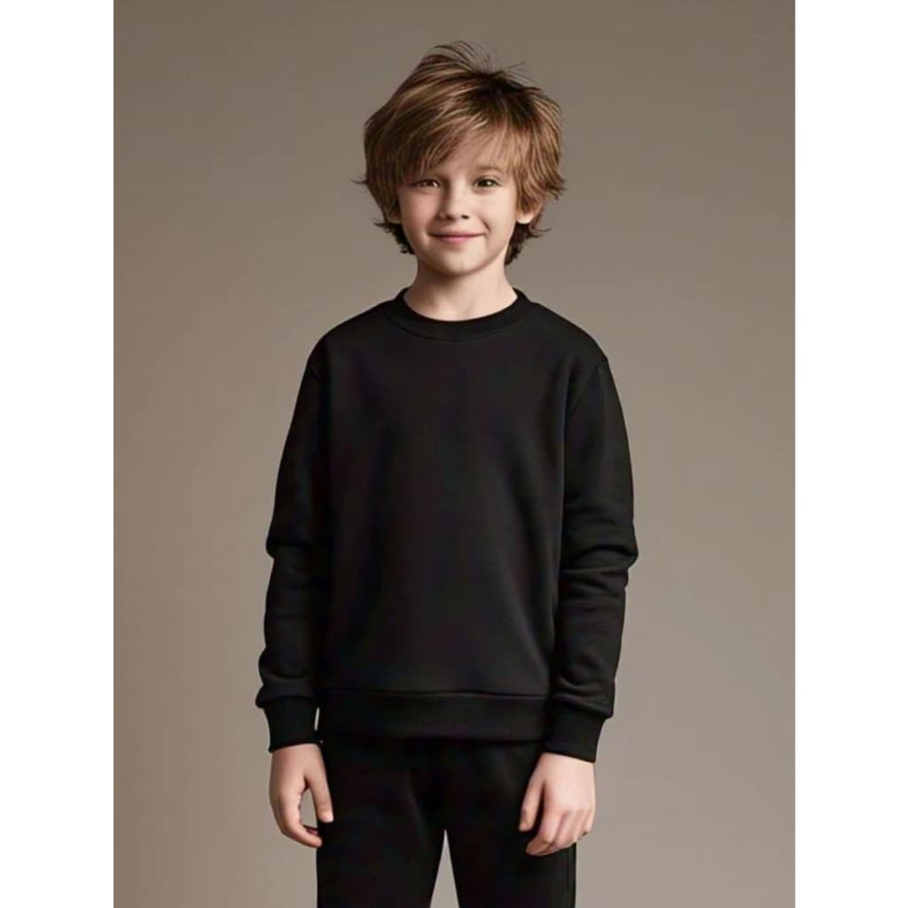 Moletom Masculino Infantil Moda Juvenil Moletom Gola Redonda Infantil Moletom Liso Bege Infantil