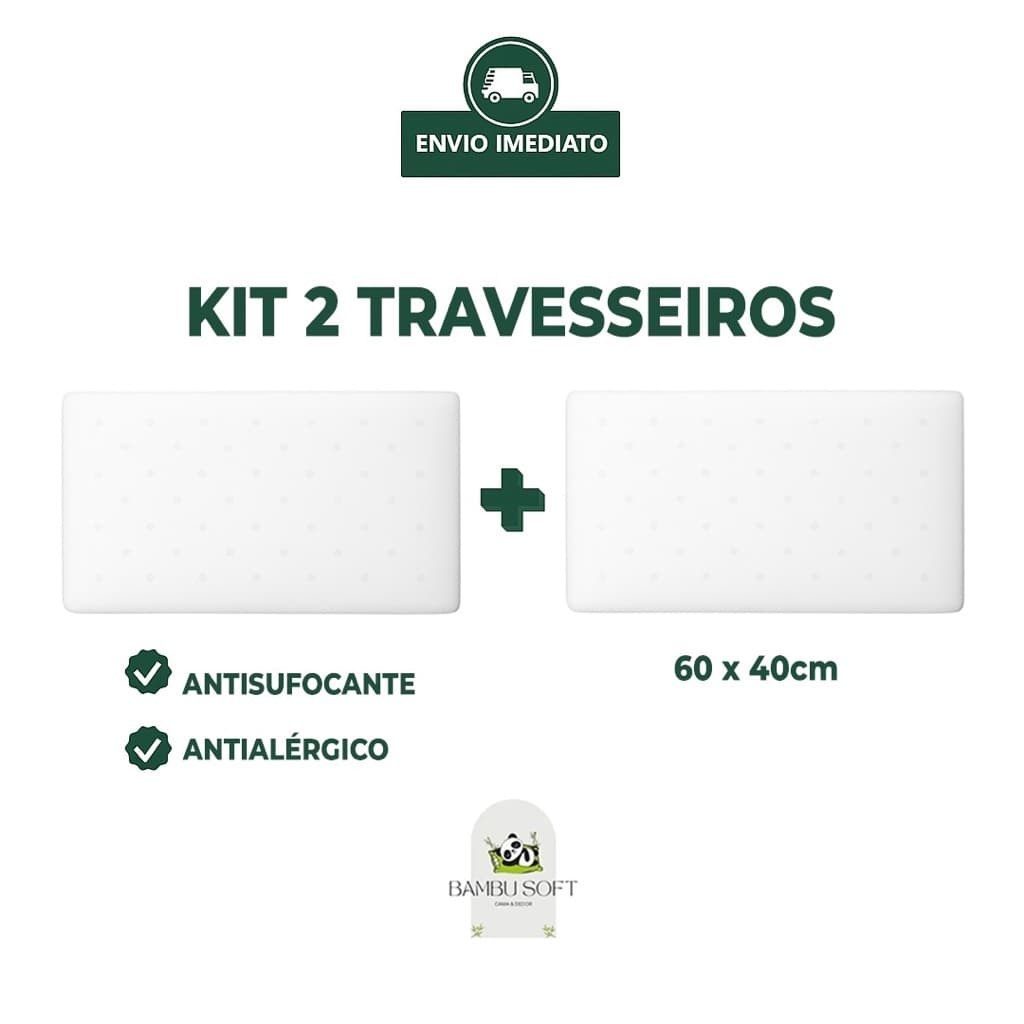 Kit 02 Travesseiro Infantil Slim 40x60cm Macio Leve Antialérgico