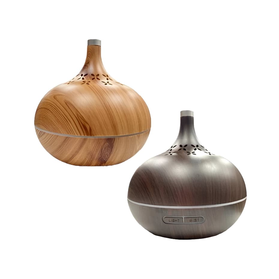 Umidificador De Ar 400 Ml Madeira Ultrassônico Difusor De Aromatizador Usb Com Led Purificador De Ar