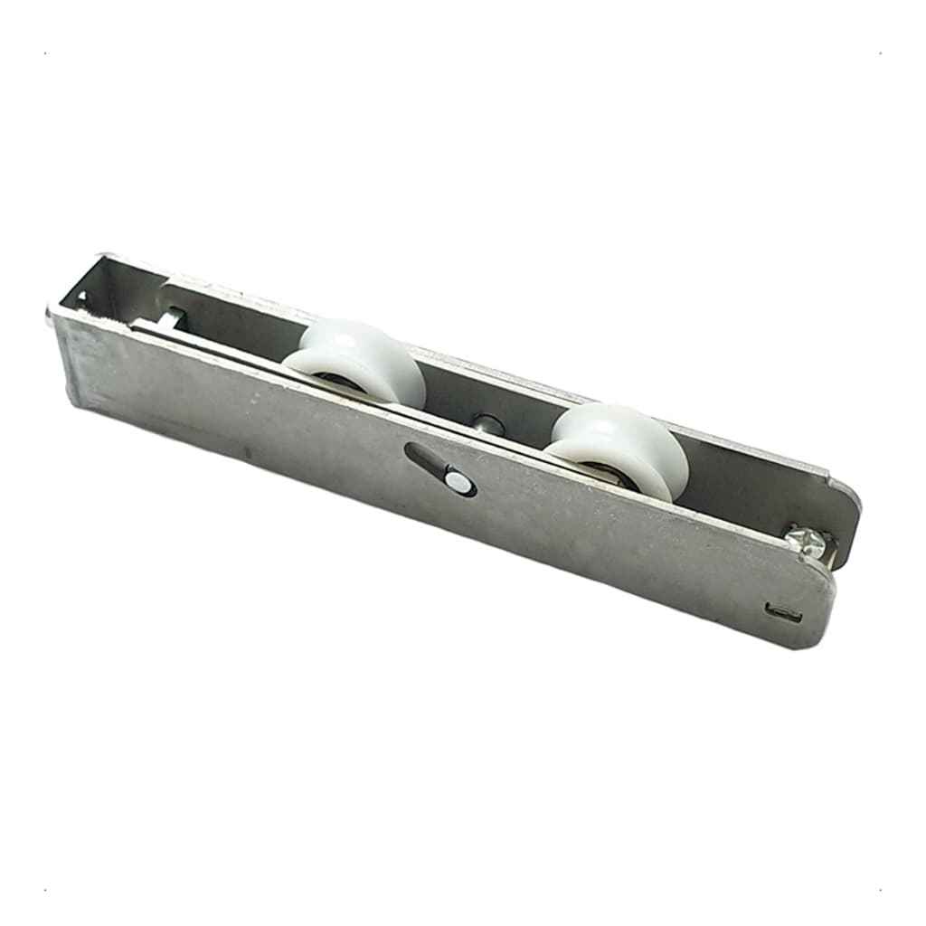 Carrinho Roldana Inox Para Porta De Correr Linha Suprema Dupla Trilho Meia Cana Tartaruga 150kg
