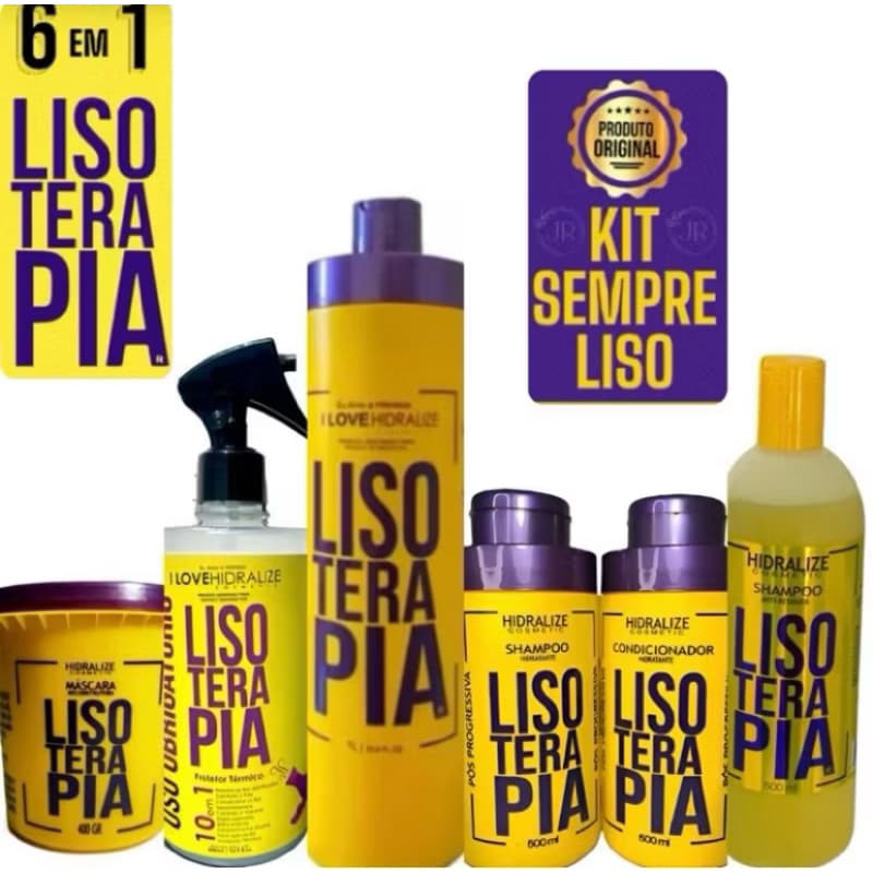 Kit Lisoterapia Hidralize Completo – Tratamento Capilar Profissional Antifrizz e Brilho