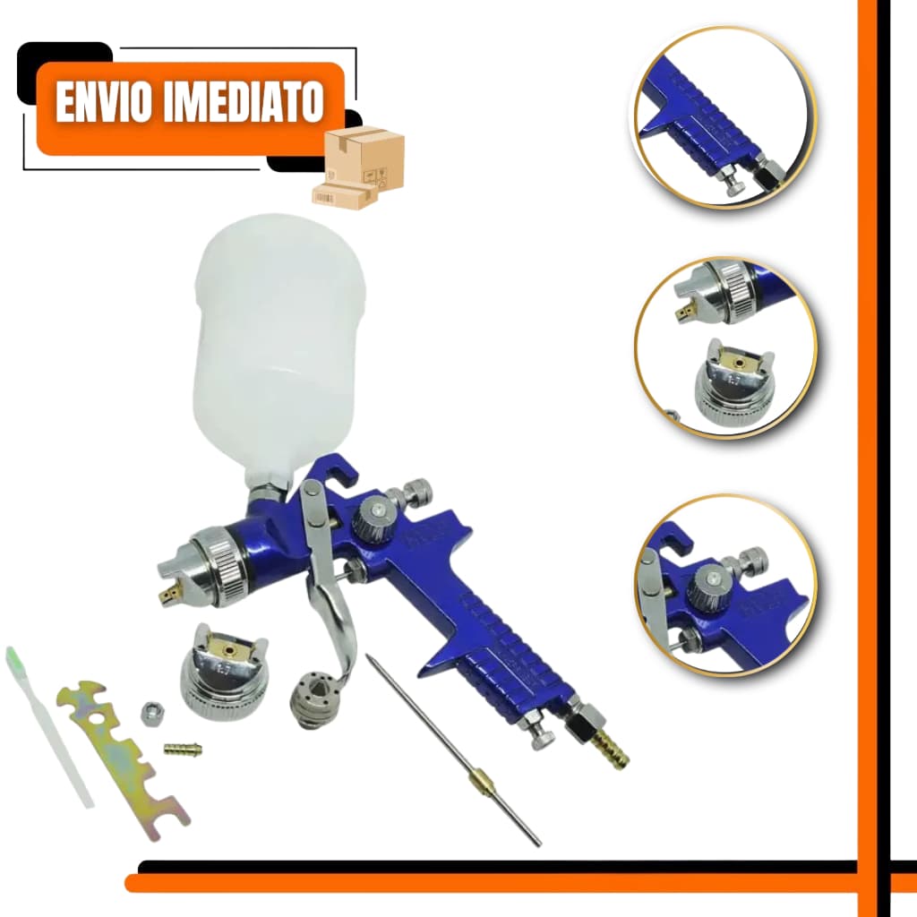 Pistola de Pintura HVLP Western SG-21 Bico 1.4mm com Regulador de Pressão