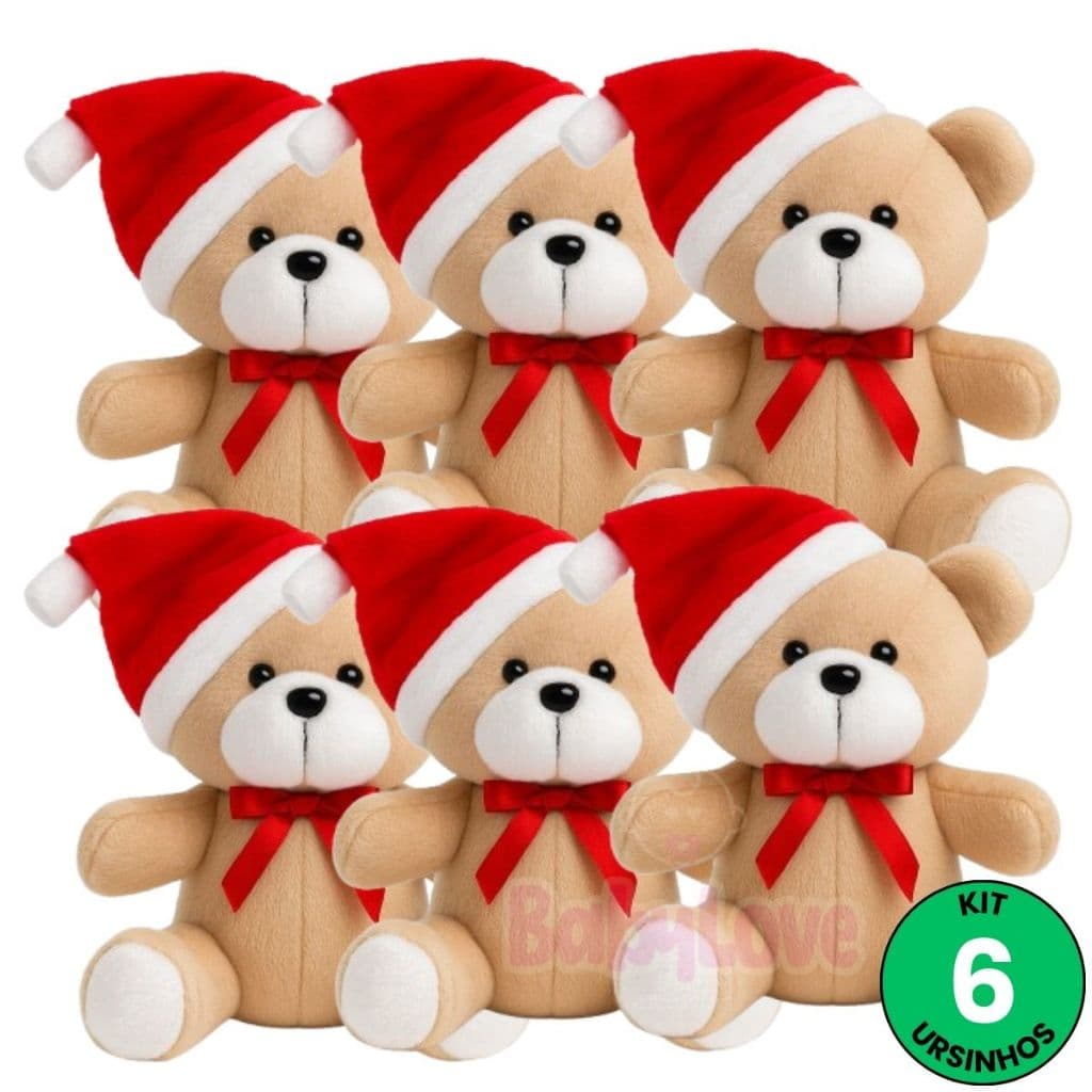 Kit Ursinho De Pelucia De Natal Urso Natalino Decoracao Enfeite De Natal