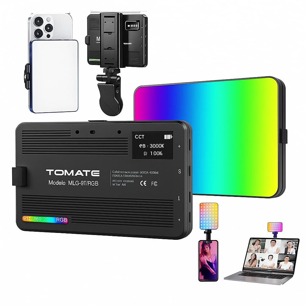Luz de preenchimento RGB MLG-117 Tomate Para Câmera e Celular