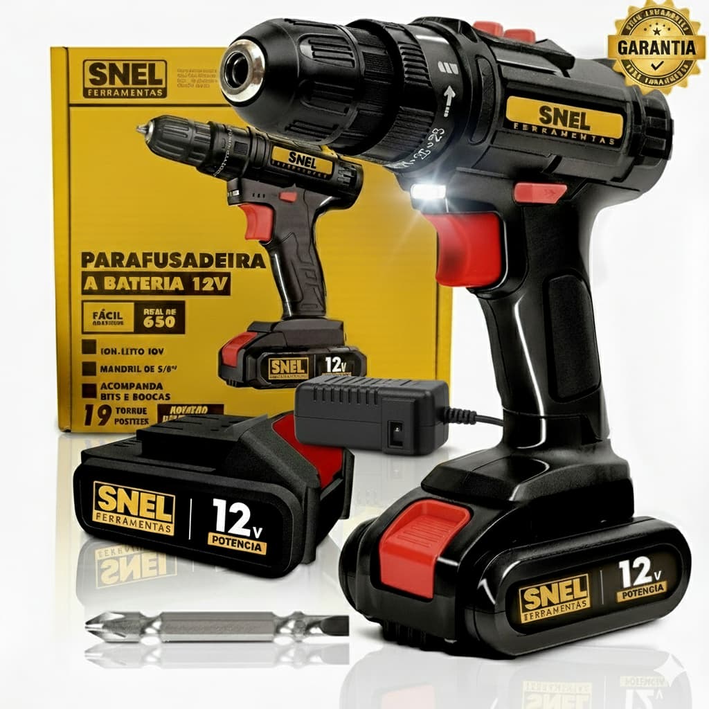 Parafusadeira Furadeira Impacto Reversivel 3/8 12v Bivolt Dia dos Pais