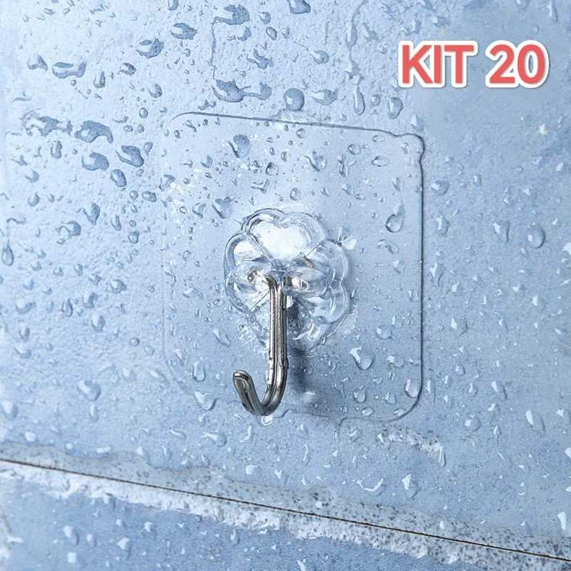 Kit 10/20/30 Ganchos Adesivo Parede Multifuncional Autocolante Casa Cozinha Quarto Banheiro Organizado