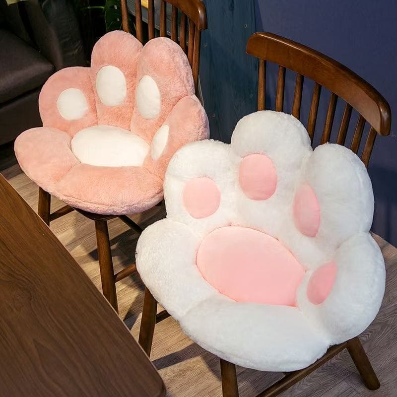 Almofada de assento e decoração em formato de pata de gato 70x60cm