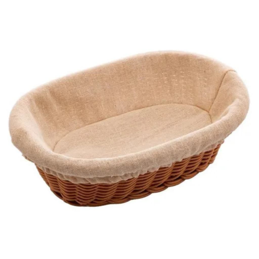 Cesta Oval Com Forro Lyor De Rattan Plástico