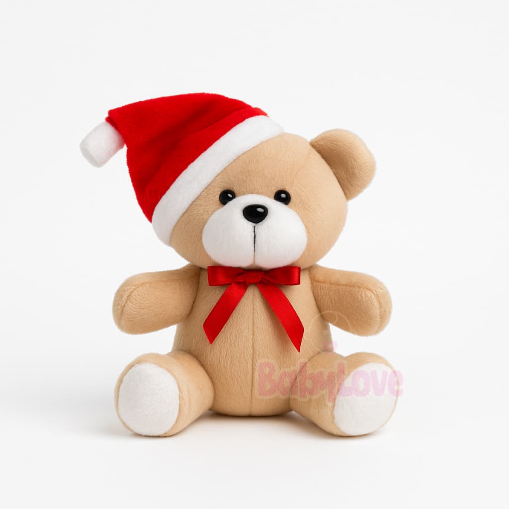 Kit Ursinho de Pelúcia Natalino Urso Enfeite Decoração de Natal 20cm