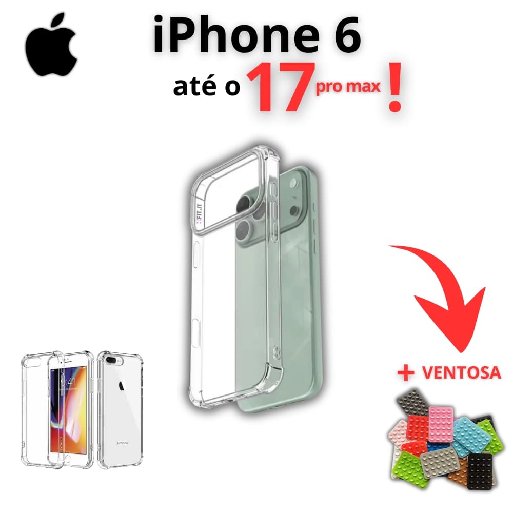 Capinha Transparente iPhone iOS 6 7 8 X 11 12 13 14 15 16 17 (Plus, Pro e Pro Max) - Anti Impacto e proteção Reforçada !