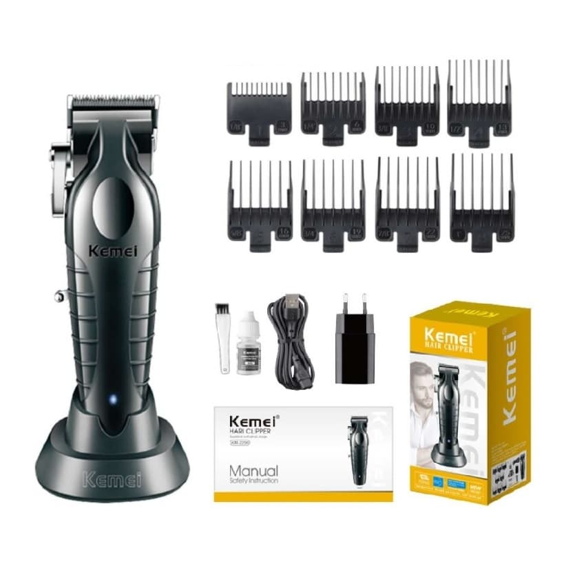 Kemei 2296 Aparador De Cabelo Profissional Fade Men Sem Fio Potente Máquina De Corte Recarregável 7500rpm 2500mah