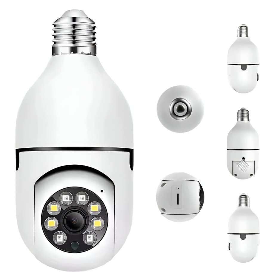 Câmera Segurança Wifi ip Inteligente Yoosee sem fio 360 com encaixe lâmpada bocal Camera Lampada