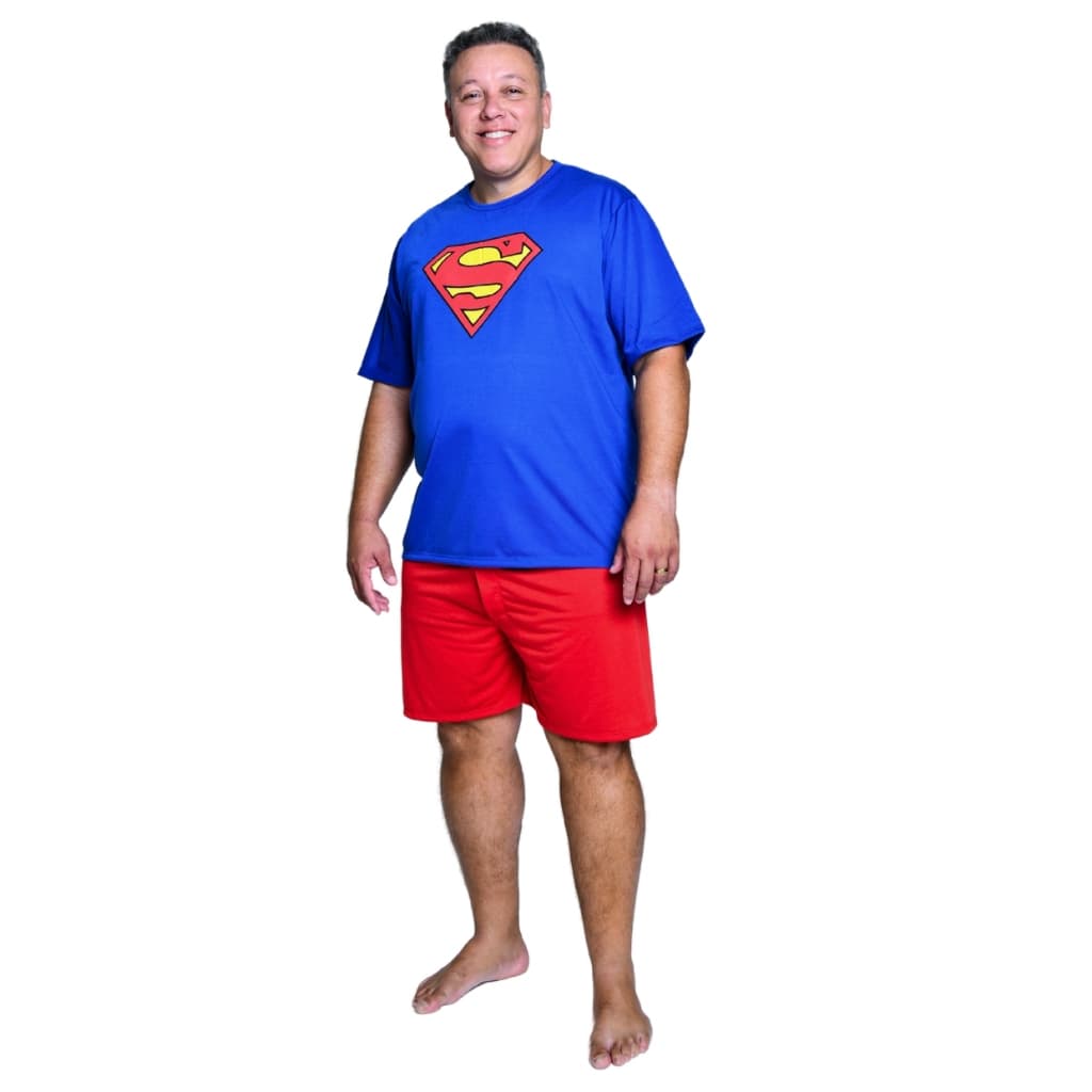 Pijama Masculino Tamanho Grande Plus Manga Curta E Short Personagem Curto Verão