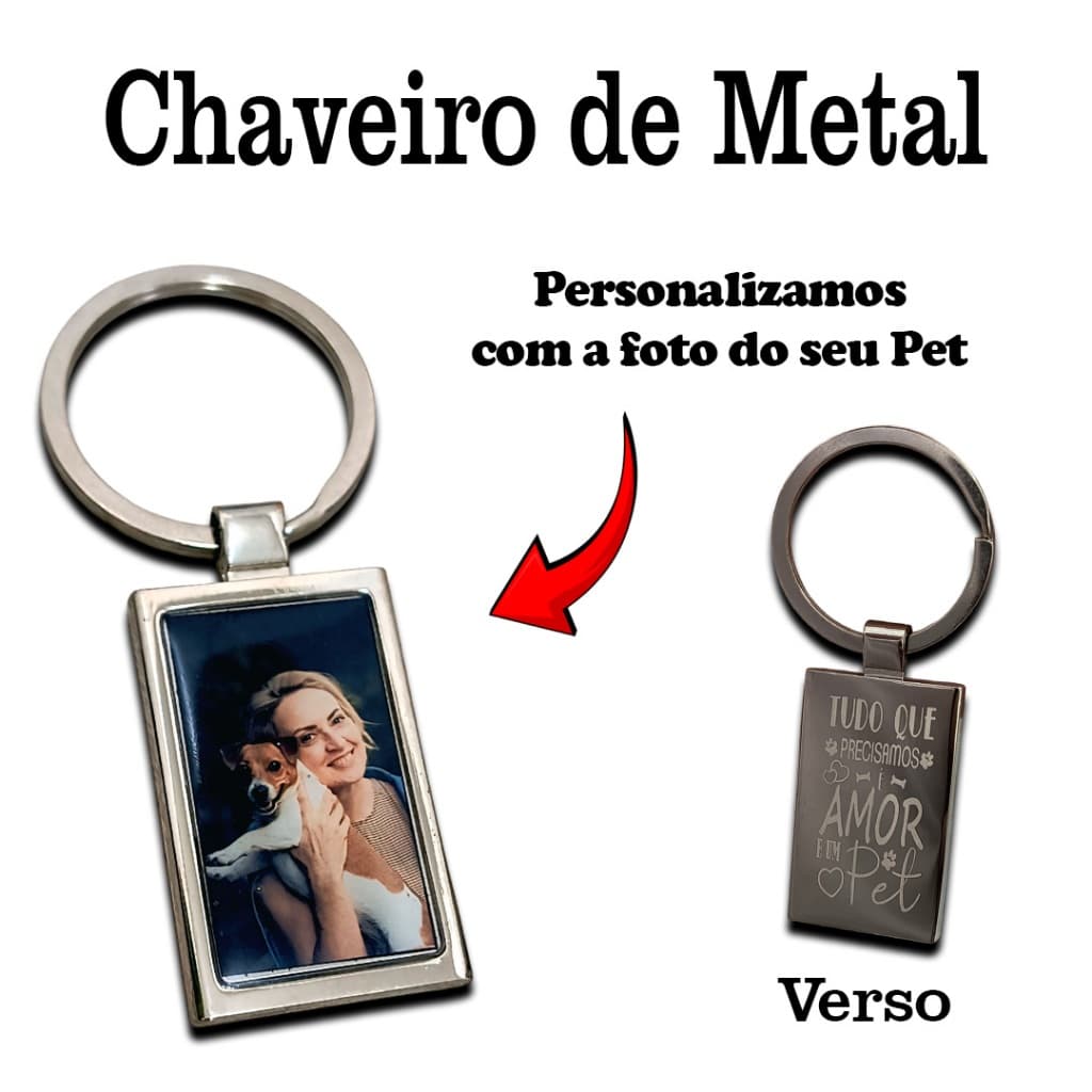 Chaveiro personalizado - foto colorida - frase - presente - família - casais - dia dos pais - dia das mães - lembrança