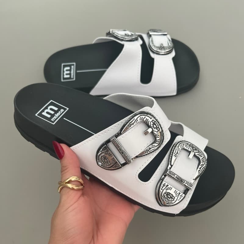 Sandália Feminina Papete Moleca Birken Com Fivela