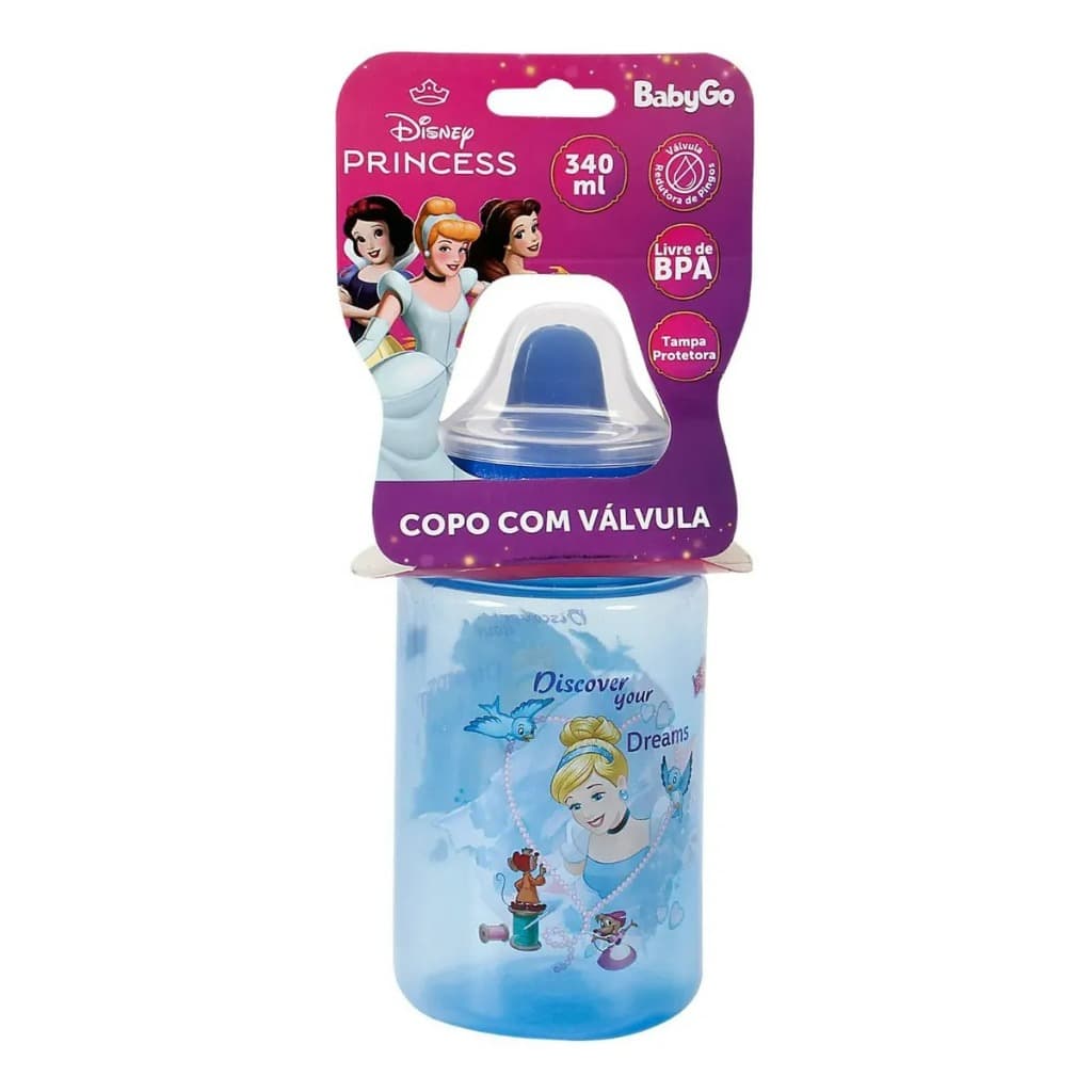 Copo Transição Cinderela 340ml Disney Válvula Redutora