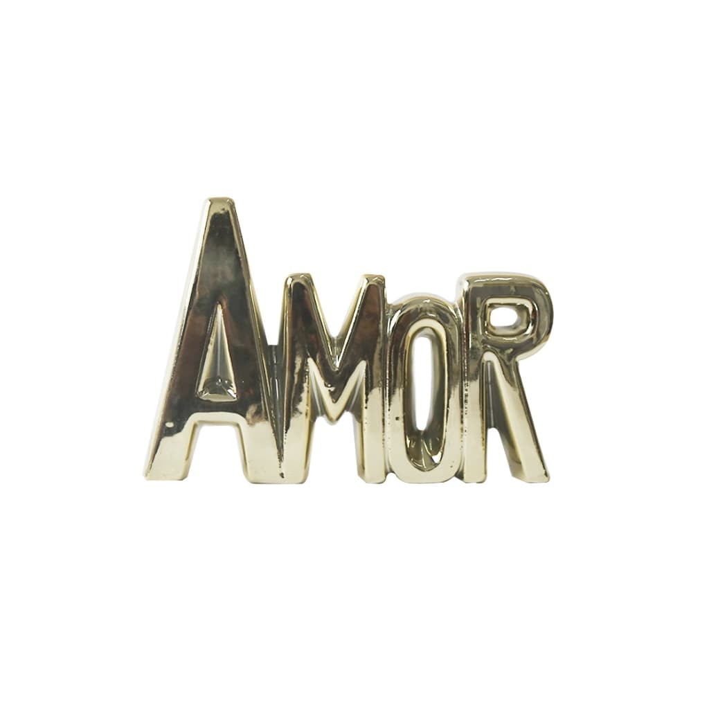 Peça Decorativa em Porcelana com Escrita “Amor” – 11x15 cm