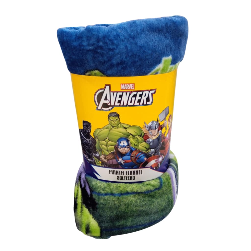 MANTA COBERTOR SOLTEIRO SOFT MARVEL AVENGERS VINGADORES 1,50m X 2,20m