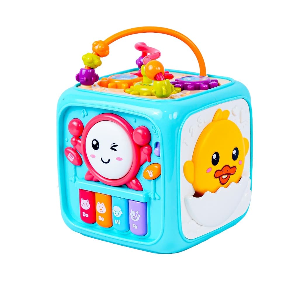 Cubo de Atividades Educativo 6 em 1 Infantil Brinquedo Interativo Musical com Luzes