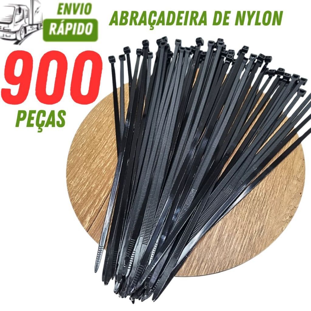 Kit com 900/500/200 Unidade Amarrador de Fios Enforca Gato de 25cm Resistente Uso Escritório ou Casa