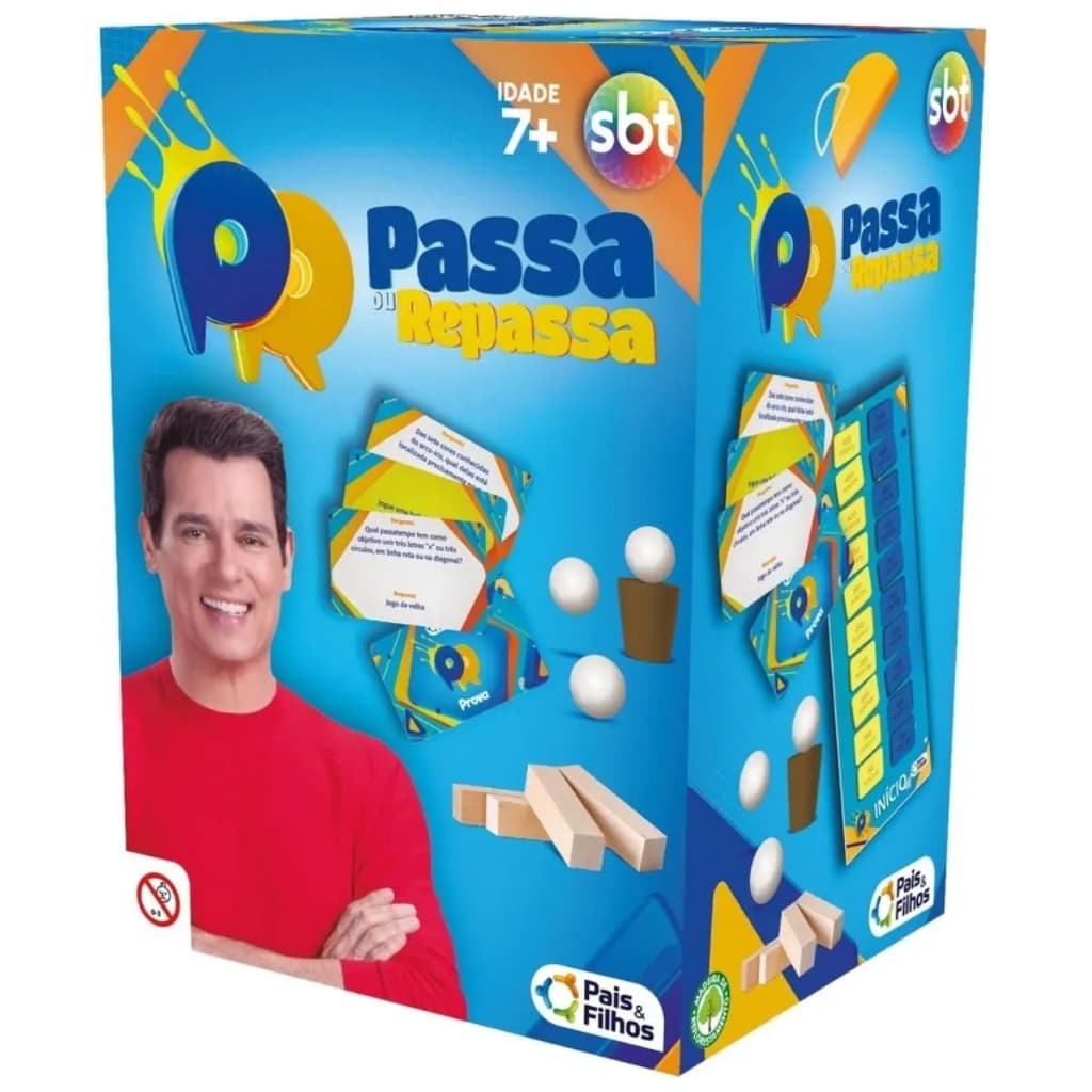 Passa ou Repassa Jogo Licenciado SBT Torta na Cara Perguntas Jogos de Tabuleiro Divertido - Pais e Filhos