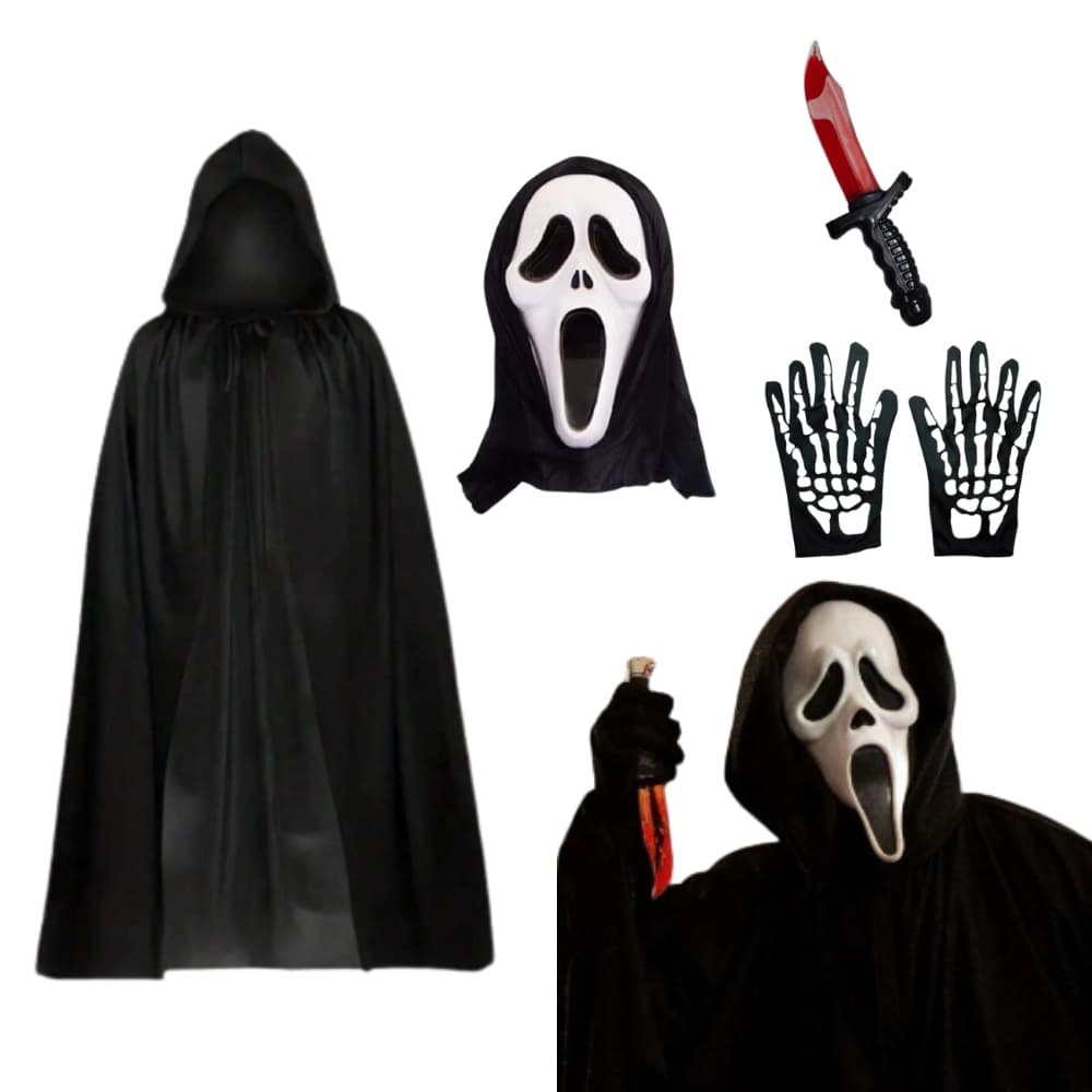 Fantasia do Pânico GhostFace Morte Máscara Capa Halloween