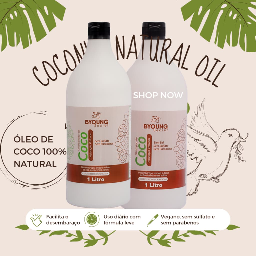 Kit Shampoo e Condicionador 1 Litro - Coco Byoung