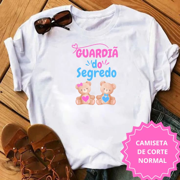 Camiseta T-shirt Guardiã Do Segredo Ursos/Ursa Chá Revelação
